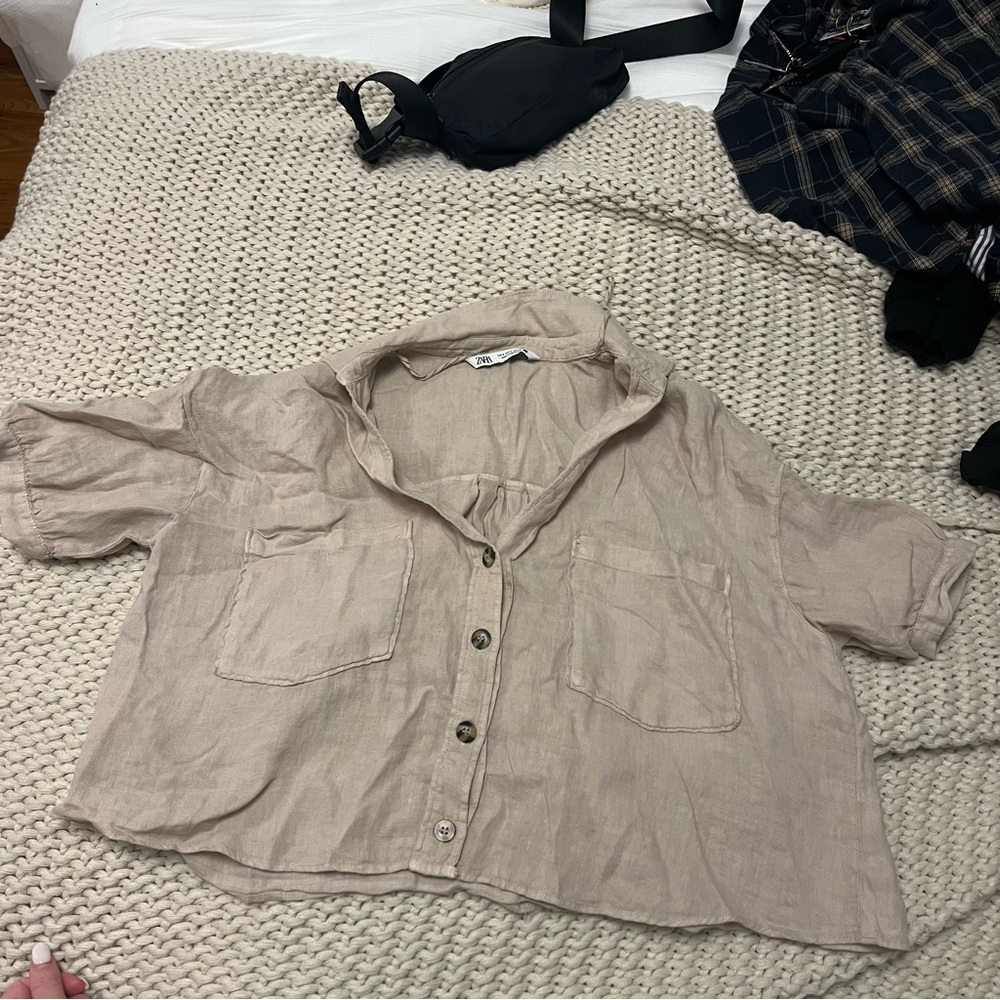 Zara Short Sleeve Linen Shirt